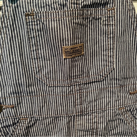 Wrangler Striped Cotton Overalls Toddler 12 Month Snap Legs Lightweight - Picture 8 of 8